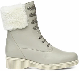 Женские бежевые ботинки Janita (Натуральный мех)