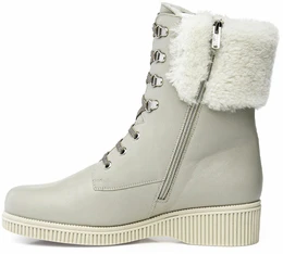 Женские бежевые ботинки Janita (Натуральный мех)