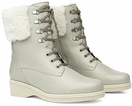 Женские бежевые ботинки Janita (Натуральный мех)