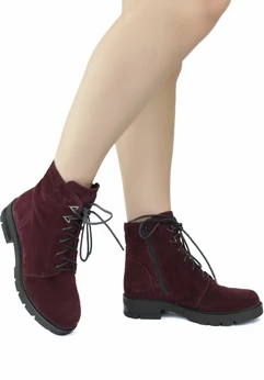 Женские бордовые ботинки Tofa (Натуральная шерсть)
