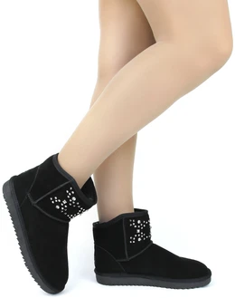 Женские черные угги Baden (Натуральная шерсть)