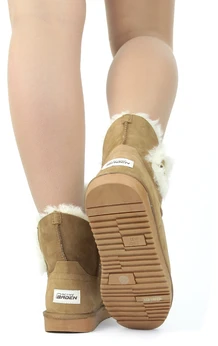 Женские рыжие угги Baden (Натуральная шерсть)