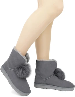 Женские серо-коричневые угги Baden (Натуральная шерсть)