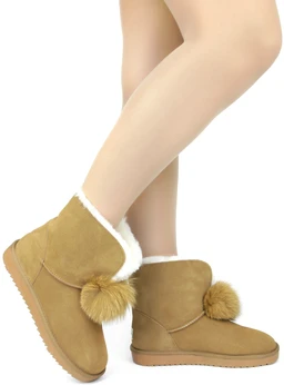 Женские рыжие угги Baden (Натуральная шерсть)