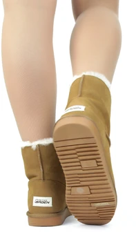 Женские рыжие угги Baden (Натуральная шерсть)