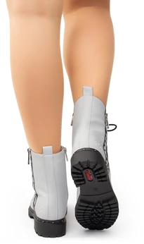 Женские белые ботинки Rieker (Искусственная шерсть)