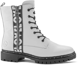 Женские белые ботинки Rieker (Искусственная шерсть)