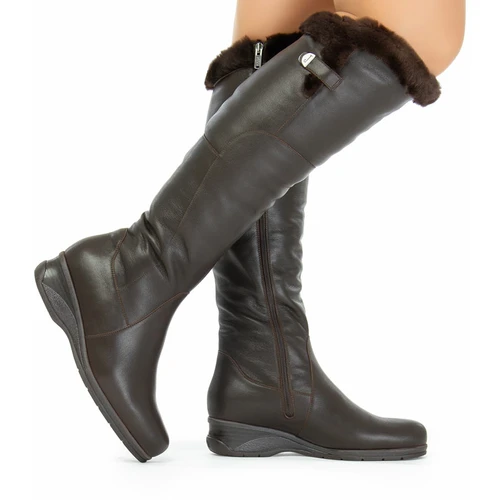 Женские коричневые ботфорты Janita (Натуральный мех)