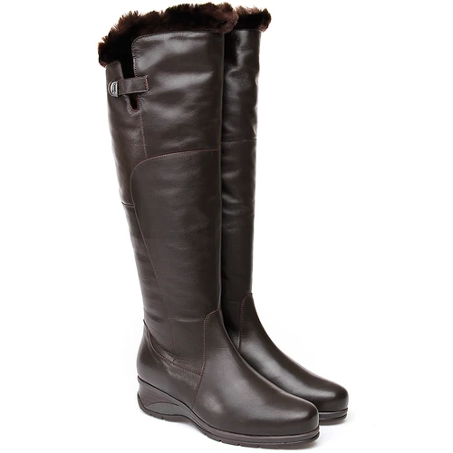 Женские коричневые ботфорты Janita (Натуральный мех)