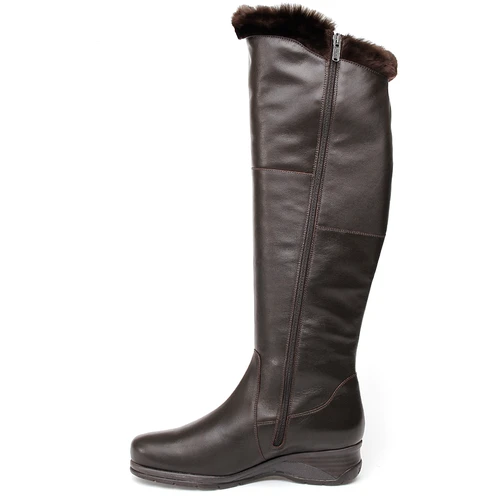 Женские коричневые ботфорты Janita (Натуральный мех)