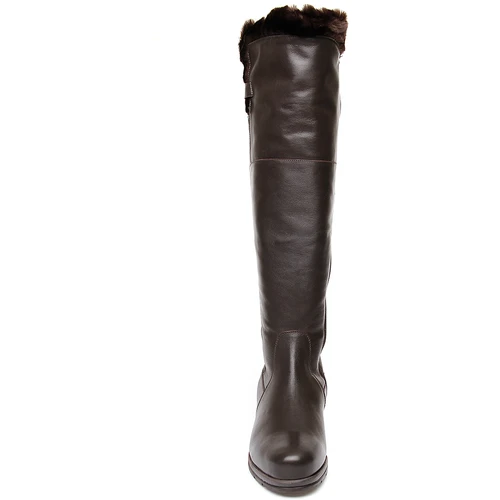 Женские коричневые ботфорты Janita (Натуральный мех)