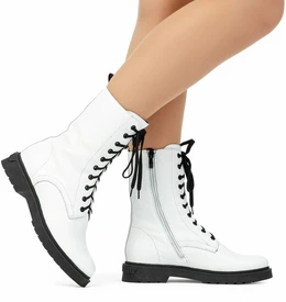 Женские белые ботинки Francesco Donni (Натуральная овечья шерсть)