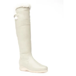 Женские бежевые ботфорты Janita (Натуральный мех)