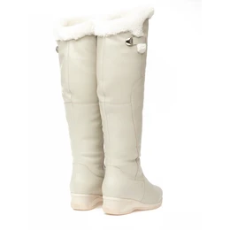 Женские бежевые ботфорты Janita (Натуральный мех)