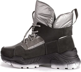 Женские серо-коричневые дутики Baden (Натуральная шерсть)