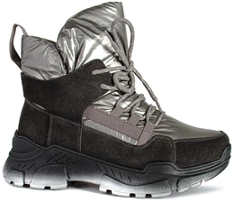 Женские серо-коричневые дутики Baden (Натуральная шерсть)