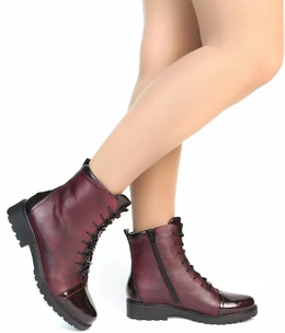 Женские бордовые ботинки Remonte (Натуральная шерсть)