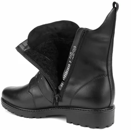 Женские черные ботинки Remonte (Натуральная шерсть)
