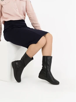 Женские черные полусапоги Romer (Натуральный мех)