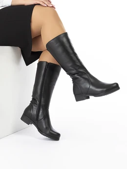 Женские черные сапоги Francesco Donni (Натуральный мех)