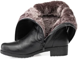 Женские черные сапоги Francesco Donni (Натуральный мех)