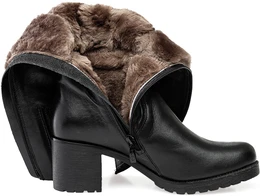 Женские черные сапоги Francesco Donni (Натуральный мех)
