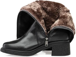 Женские черные сапоги Baden (Натуральный мех)