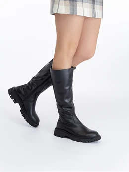 Женские черные сапоги Romer (Натуральный мех)