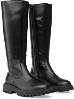 Женские черные сапоги Romer (Натуральный мех)