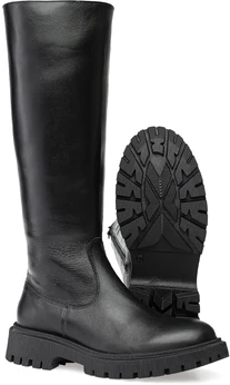 Женские черные сапоги Romer (Натуральный мех)