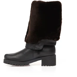 Женские черные ботфорты Janita (Натуральный мех)