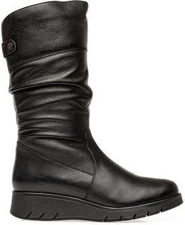 Женские черные полусапоги Janita (Натуральный мех)