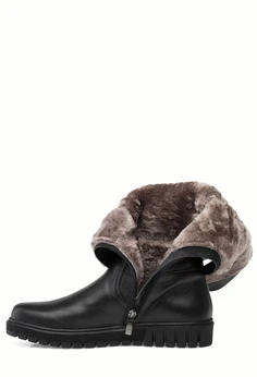 Женские черные сапоги Francesco Donni (Натуральный мех)