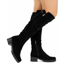 Женские черные ботфорты Janita (Натуральный мех)