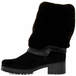Женские черные ботфорты Janita (Натуральный мех)