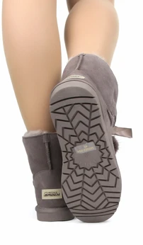 Женские серо-коричневые угги Baden (Натуральная шерсть)