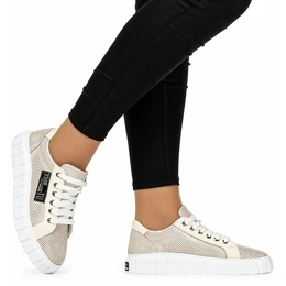 Женские бежевые кеды Ascalini