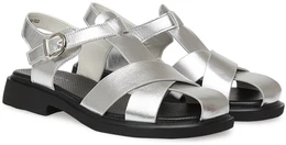 Женские серебряные босоножки Baden