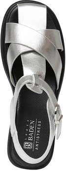 Женские серебряные босоножки Baden
