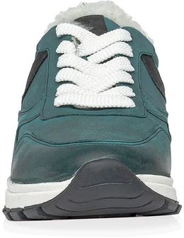 Женские зеленые кроссовки Shoiberg (Натуральная шерсть)