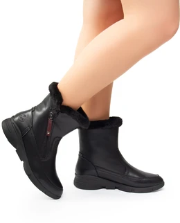 Женские черные полусапоги Rieker (Искусственная шерсть)