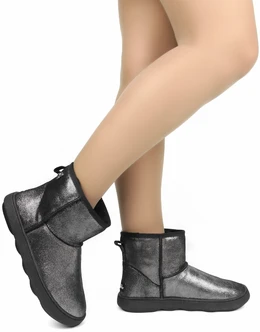 Женские серебряные угги Baden (Натуральная шерсть)