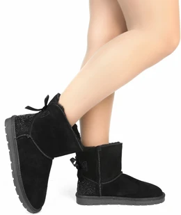 Женские черные угги Baden (Натуральная шерсть)