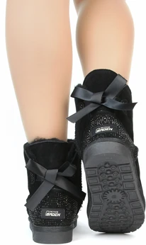 Женские черные угги Baden (Натуральная шерсть)