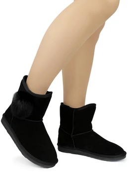 Женские черные угги Baden (Искусственная шерсть)