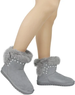 Женские серо-коричневые угги Baden (Искусственный мех)