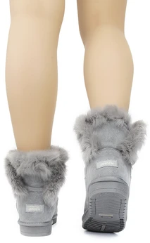 Женские серо-коричневые угги Baden (Искусственный мех)