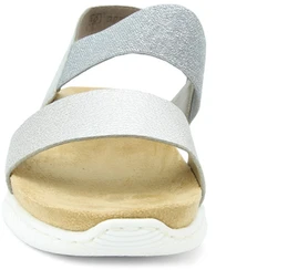 Женские серебряные босоножки Rieker