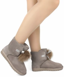 Женские серо-коричневые угги Baden (Натуральная шерсть)