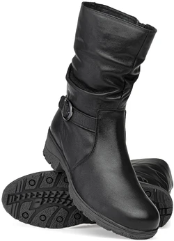 Женские черные полусапоги Romer (Натуральный мех)